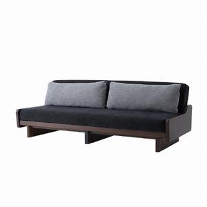 【大川家具】「ごろ寝ソファベッド」レスト 200：ブラウン×ダークグレー【モーブル】