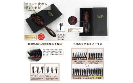 ７点詰め合わせ福袋(天然毛100％ミックスクッションヘアブラシ・ふかふかクッションパドルブラシ・ロールブラシ60mm・パドルブラシ・折りたたみブラシ・シャンプーブラシ・ブローブラシ）