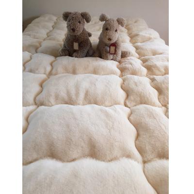 ふるさと納税 宇治市 ウールスライバーニット使用ウール敷きパッド(セミダブルサイズ)