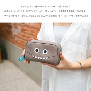 【通しマチ/モンスターポーチLAERGE/全20色】毎日の相棒♪定番/通しマチ仕様のふっくらモンスターマルチポーチ レディース 化粧ポーチ コスメ 大容量 マルチ 大きめ 機能的 プレゼント トラベル