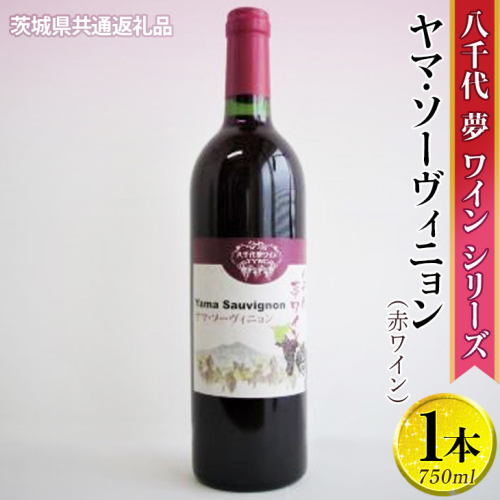 八千代夢ワインシリーズ　ヤマ・ソーヴィニョン（赤ワイン）1本【茨城県共通返礼品・八千代町】 ※着日指定不可 ※沖縄県への配送不可 | お酒 洋酒 瓶 750ml _CY02