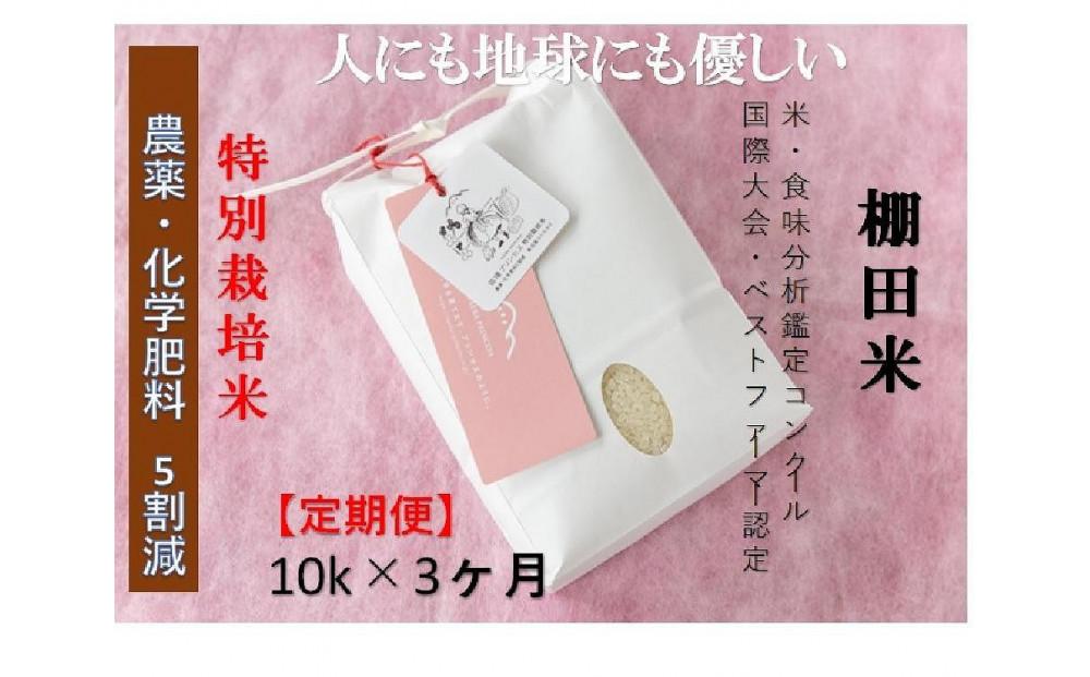 【2025年産新米】【3ヶ月定期便】【農薬化学肥料5割減】魚沼コシヒカリ 苗場プリンセス 特別栽培米 精米 10kg （10kg×1袋） 計30kg127523-034