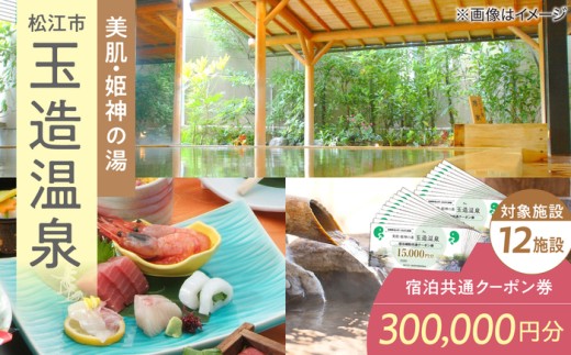 玉造温泉共通クーポン券 寄附額100万円 300,000円分クーポン 島根県松江市/玉造温泉旅館協同組合 [ALHN007]｜宿泊 クーポン 旅行 旅 券 利用券 温泉 旅館 ホテル 観光 プレゼント ペア宿泊券 宿泊ギフト券 クーポン 島根 松江 温泉旅  高級旅館 露天風呂 トラベル 国内 旅行券