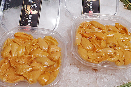 無添加むきたてムラサキウニ塩水パック50～60g×2P[5月初旬以降発送] A-11200