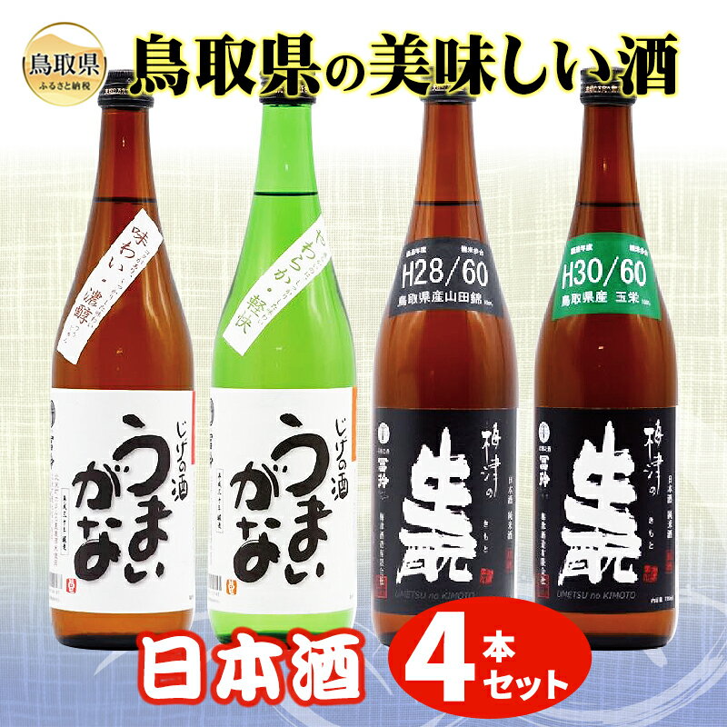 【ふるさと納税】鳥取県の美味しい酒　日本酒　4本セットB_T2600365