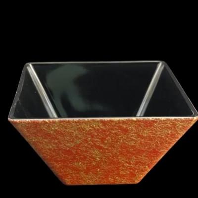 ふるさと納税 海南市 角小鉢(マット仕上げ)M　本朱 |  | 01