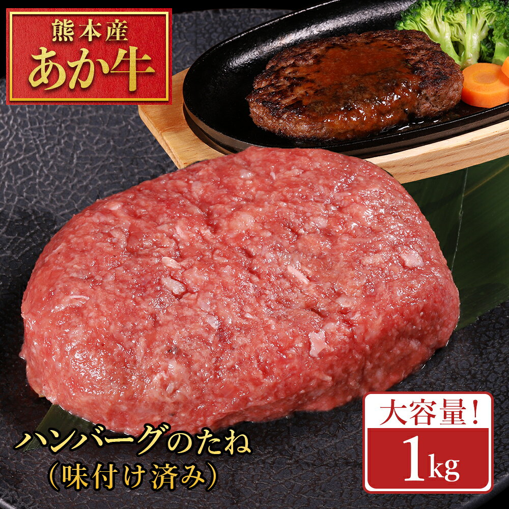 【ふるさと納税】 熊本産 あか牛 ハンバーグベース 1kg 生ハンバーグ ハンバーグベース ハンバーグのタネ 冷凍 国産牛 赤身 アレンジ自在 おかず 熊本県 水上村