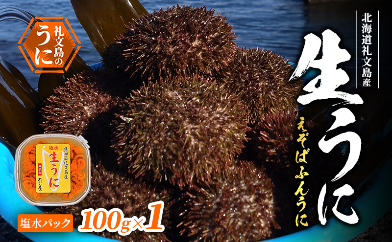 
                  北海道 礼文島産 エゾバフンウニ 塩水パック 100g×1個［合同会社れぶん屋］ ミョウバン不使用【 うに ウニ 雲丹 生うに 塩水うに バフンウニ 海鮮 うに丼 濃厚 甘み 】
                