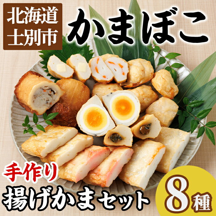 【ふるさと納税】揚げかまセット(8種) かまぼこ 蒲鉾 しそ巻きみそ 玉ねぎ 生姜天 たまご天 えび 海老 かに ごぼう 蟹 チーズ 揚げかま おかず おつまみ セット 冷蔵 【橋爪食品】