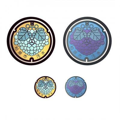 ふるさと納税 柏原市 チタン製ミニチュアマンホール・メダル　柏原市セット