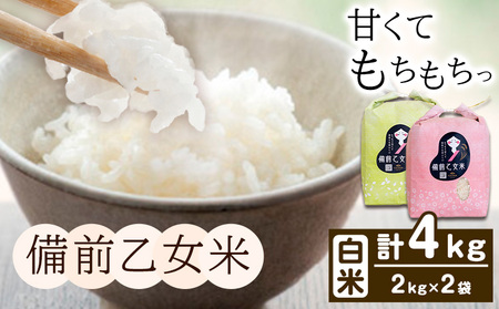 米 こめ コメ 備前乙女米 白米 4kg 石原果樹園《30日以内に出荷予定（土日祝除く）》岡山県 浅口市 ご飯 お米 国産 岡山県産 送料無料