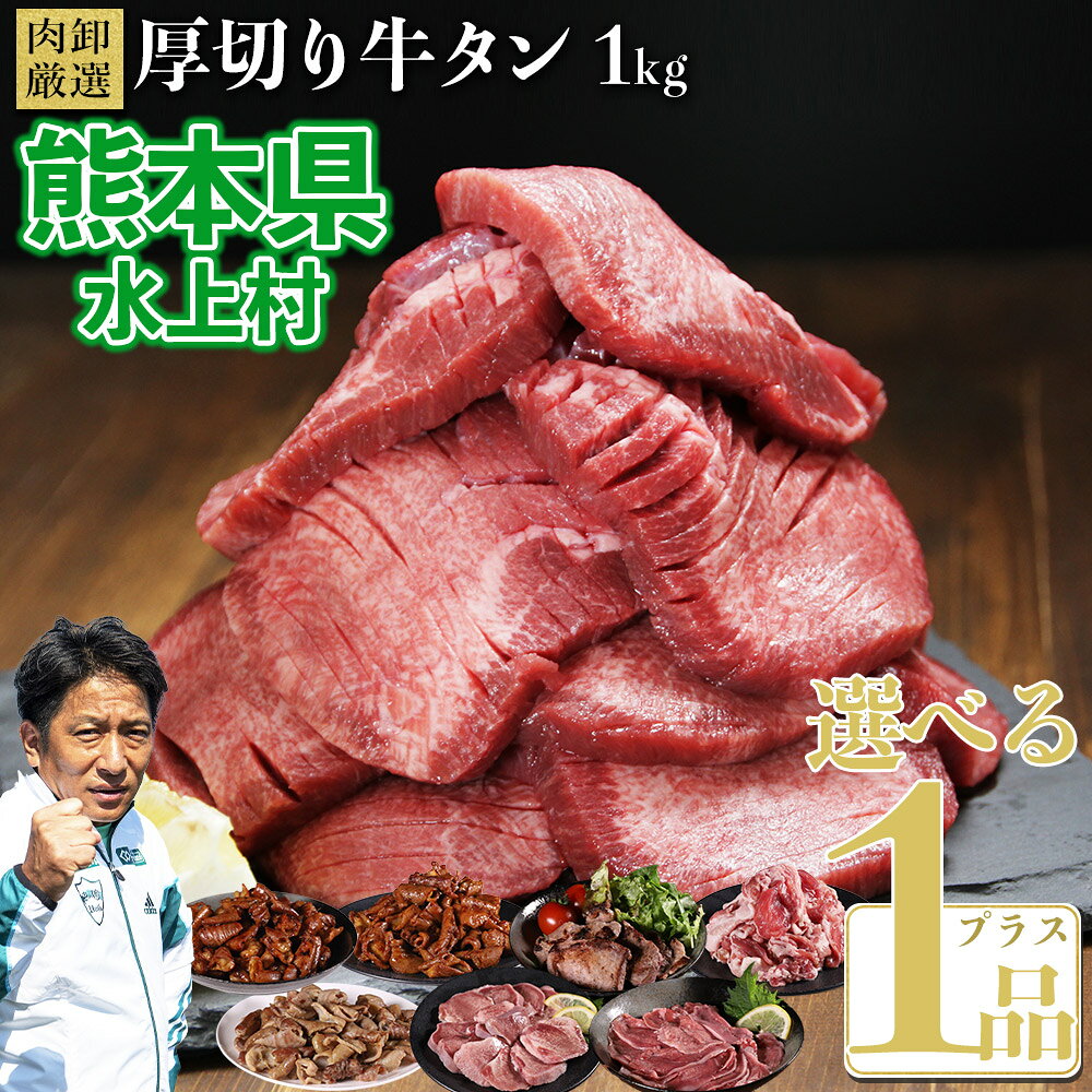 【ふるさと納税】 ＼大容量セット／ 合計1.4kg 厚切り牛タン1kgと選べる1品セット 大 ボリューム 厚切り 牛タン と選べる 豚肉 商品 冷凍 お取り寄せ グルメ 肉 牛肉 豚肉 ホルモン BBQ バーベキュー 大容量 熊本県 水上村