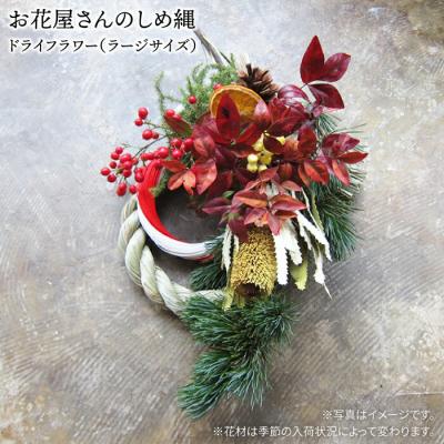 ふるさと納税 糸島市 お花屋さんのしめ縄 ドライフラワー(ラージサイズ)糸島市/PLAISIR [ANC002]