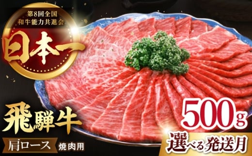 【5月発送】【 飛騨牛 】 焼肉 用 肩 ロース 500g  牛肉 国産 ブランド牛 和牛 多治見市 / 肉のひぐち [TDC005-5]