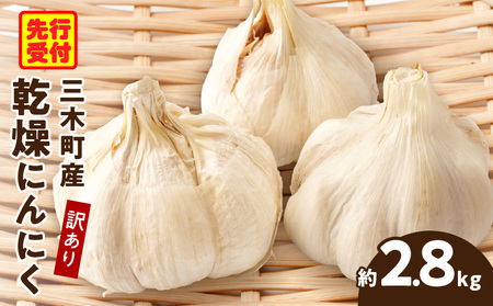 三木町産訳あり乾燥にんにく 約2.8kg | にんにく ニンニク ガーリック 野菜 食材 肉厚 濃厚 長期保存 乾燥 自宅用 家庭用 薬味 料理 スタミナ料理 栄養 香川県 三木町 おすすめ |_mk