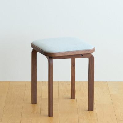 ふるさと納税 府中市 府中市の家具　コッコスツール　ウォールナット材/生地:ラムース(ライトグレー)(組み立て式)