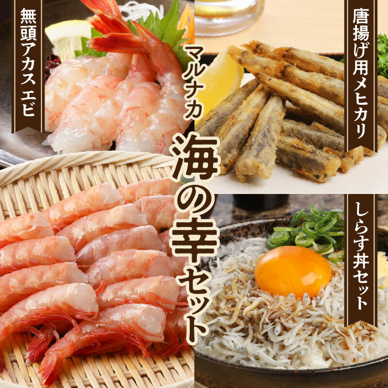 【ふるさと納税】海の幸 セット 無頭 アカスエビ 唐揚げ用メヒカリ しらす丼セット 特製しょうゆ付き 詰め合わせ 宮崎県産 調理しやすい マルナカさんち 海鮮 宮崎県 延岡市 食品 食べ物 お取り寄せ 冷凍 冷凍真空パック 送料無料