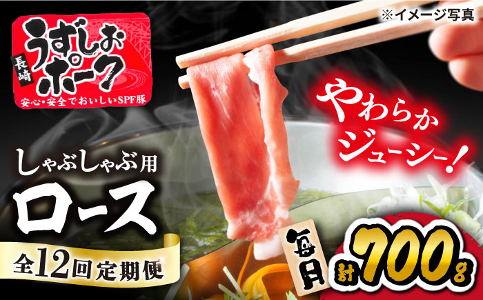 
【訳あり】【12回定期便】 豚肉 スライス 長崎うずしおポーク （しゃぶしゃぶ用）700g 西海市産 豚肉 豚スライス しゃぶしゃぶ 定期便 ＜スーパーウエスト＞[CAG030]
