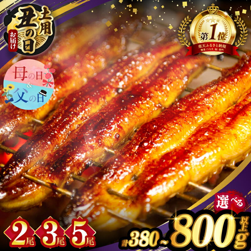 【ふるさと納税】≪選べる！！内容量・発送時期・定期便≫ うなぎ 蒲焼 2尾 380g or3尾 450g or 5尾 800g 丑の日 定期便 国産 宮崎 鰻 ウナギ うな重 うなぎ長焼 ひつまぶし 冬うなぎ 小分け 真空パック 鰻楽 簡単調理 人気 ギフト 贈り物 都農町 送料無料 母の日 父の日