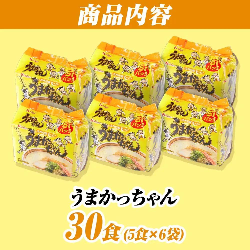 うまかっちゃん 30食（5食入×6袋）福岡市／豚骨ラーメン | 麺 食品 加工食品 人気 おすすめ 送料無料
