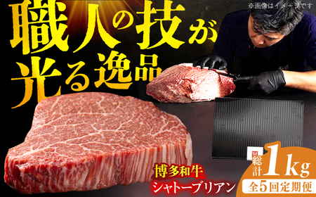 【全5回定期便】博多和牛 ヒレ シャトーブリアン 200g×1枚 / 肉 ステーキ 牛肉 ステーキ 肉 ステーキ 牛肉 [AFBV026]