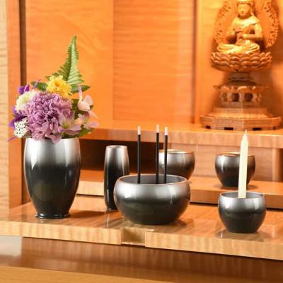 ふるさと納税 鹿沼市 仏具セット　六具足　彩月　墨色　「はせがわ」&「ササキ」共同開発商品 |  | 01