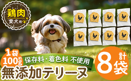 a1057-C ＜保存料・着色料 不使用＞愛犬用無添加鶏テリーヌ8袋(1袋約100g・合計約800g)【Nフードサービス】姶良市 鶏 テリーヌ 犬 ドッグ ペット フード エサ おやつ ごはん ご飯 間食 ご褒美 ペット関係