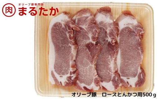 
[№5911-0267]オリーブ豚　ロースとんかつ用500g

