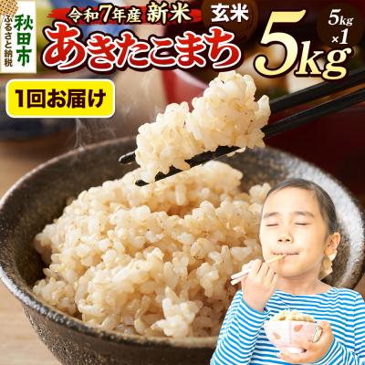 ふるさと納税 秋田市 《令和7年産新米》 あきたこまち 5kg 玄米|15_mge-010501g