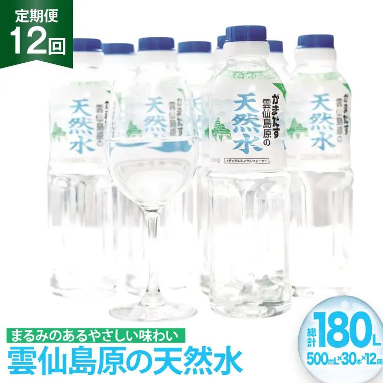 BJ617 山崎本店酒造場 【12回定期便】 雲仙島原の天然水 500mL 30本 計15L