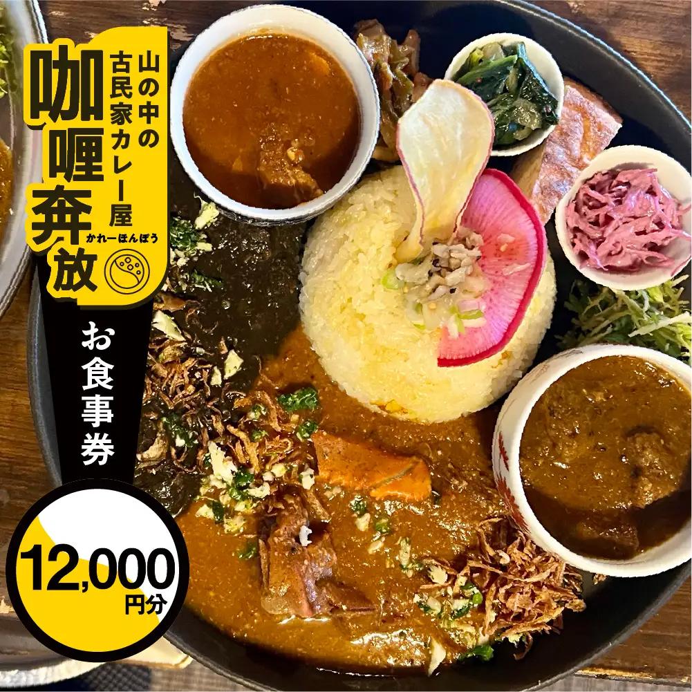 【咖喱奔放】食事券（12,000円分）【a035-3】
