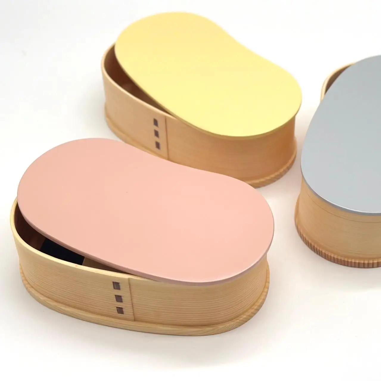 曲げわっぱ 豆型 パステルカラー イエロー 弁当箱 紀州漆器 まげわっぱ お弁当 新生活 女子 大学生