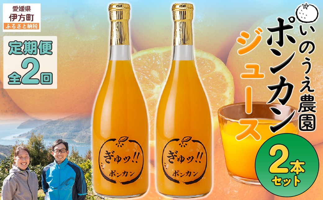 【定期便】いのうえ農園 ポンカンジュース2本セット 全2回※離島への配送不可 IKTAI023