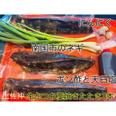 ふるさと納税 南国市 高知沖中土佐久礼生かつお生タタキ3節(手焼きわら焼き)