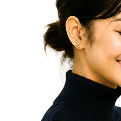 ふるさと納税 岐阜市 ピアス 18金 イニシャル アルファベット 「K」 片耳 |  | 01