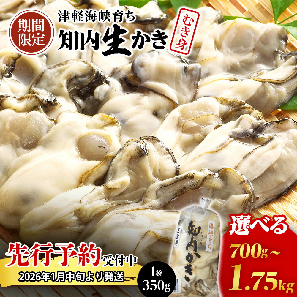 【ふるさと納税】生かき むき身 選べる350g～1750g 1本350g ＜上磯郡漁業協同組合＞配達不可地域： 沖縄 知内町 ふるさと納税 北海道産牡蠣 カキ かき 北海道 牡蠣 ふるさと納税 カキ 牡蠣 生食用 鍋 BBQ