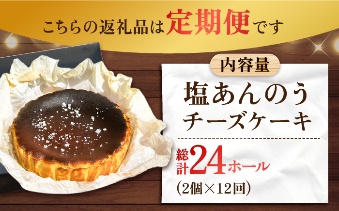 【全12回定期便】【ヒルナンデスで紹介されました！】五島列島 チーズケーキ 塩あんのう 2個【虎屋】 [RBA022]