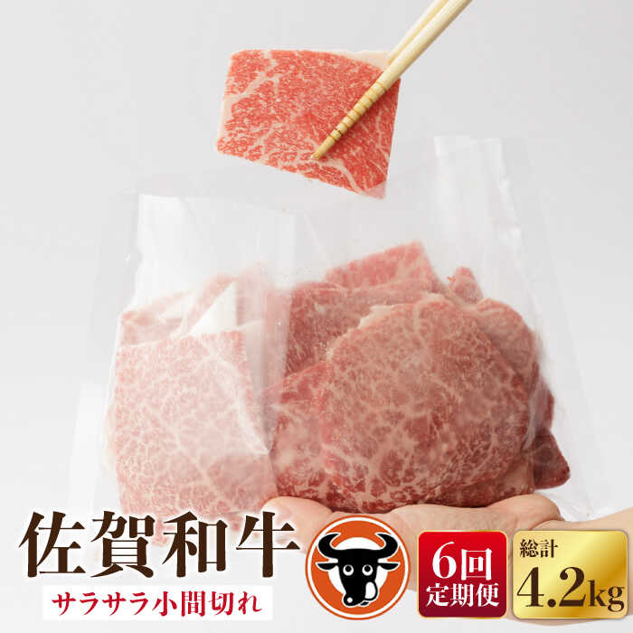 【ふるさと納税】【6回定期便】佐賀和牛 サラサラ小間切れ（切落し）350g×2P 佐賀県産 黒毛和牛 牛肉 牛 佐賀県嬉野市/一ノ瀬畜産 [NAC117]