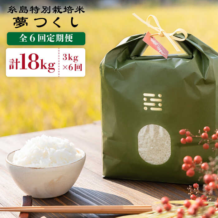 【ふるさと納税】【令和7年産新米】【全6回定期便】糸島特別栽培米 夢つくし3kg《糸島》【itoshimacco《(株)やました》】 [ARJ004] 88000円 常温 いとしまっこ