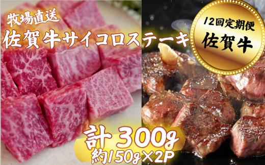 
            【定期便12回】佐賀牛サイコロステーキ 300g：C136-008
          
