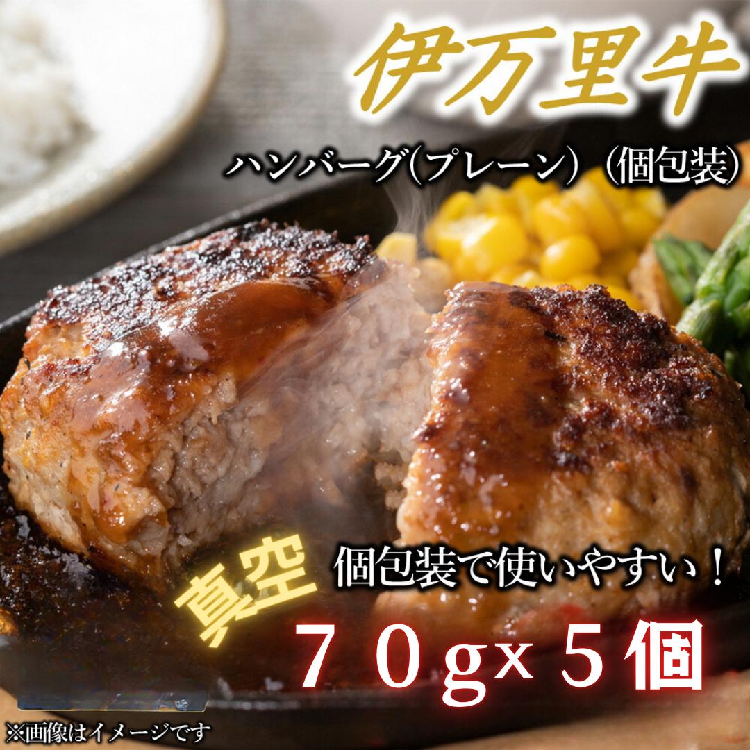 
【伊万里牛100％使用】 伊万里牛 ハンバーグ 約70ｇ×5個 計約350ｇ 真空・個包装　J1115
