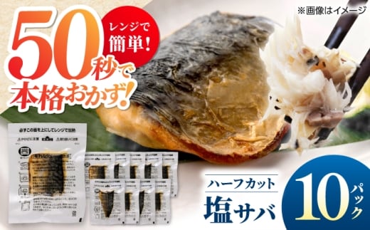 レンチン 塩サバ ハーフカット 10パック/ 小分け 〈嬉しい骨なし〉 脂ののった 鯖 お弁当サイズカット済み 骨取りされたサバ レンジで簡単調理 【興洋フリーズ株式会社】 [ATBX137]
