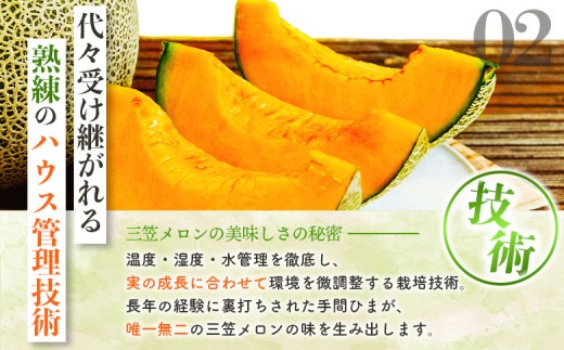 《2026年分受付中》とろける食感と甘い香り北海道三笠メロン2玉入（2.6kg以上）