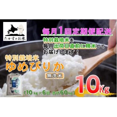 ふるさと納税 鷹栖町 【毎月定期便】たかすのお米「特別栽培米 ゆめぴりか」10kg(無洗米)全6回