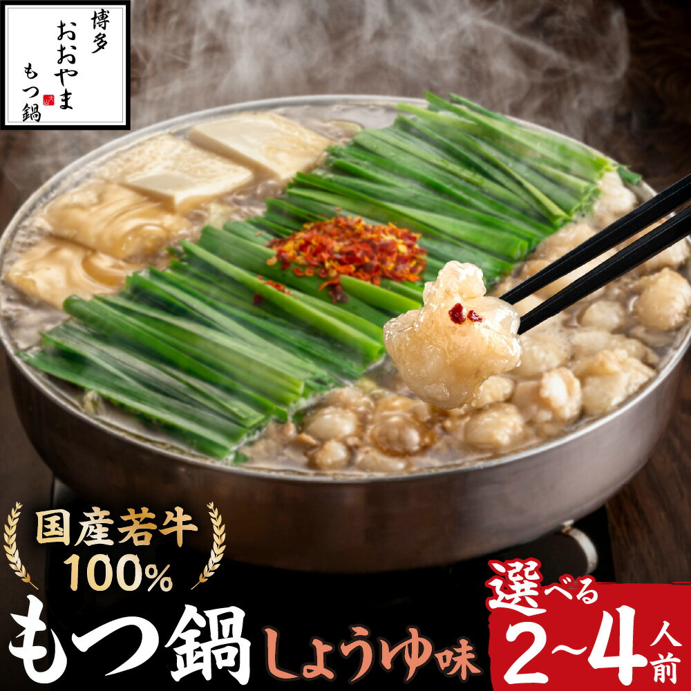 【ふるさと納税】博多もつ鍋おおやま　もつ鍋しょうゆ味　2人前/3人前/4人前【コープファーム】 送料無料福岡県 宗像市 冷凍 60日 団らん ごぼう キャベツ ニラ 豆腐 鰹節 昆布 干し椎茸 だし 人気店 ちゃんぽん麺 国産牛 年間100万食