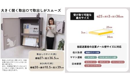 壁掛けポスト miauler(ミオレ) ベージュブラウン