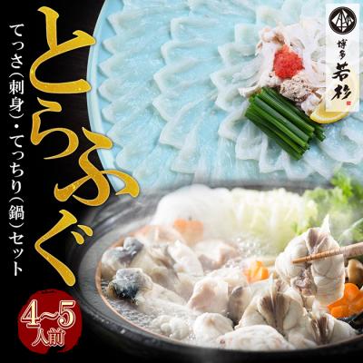 ふるさと納税 福智町 本場とらふぐ刺し・ふぐ鍋セット(4〜5人前) ふぐ皮刺し ポン酢・薬味付