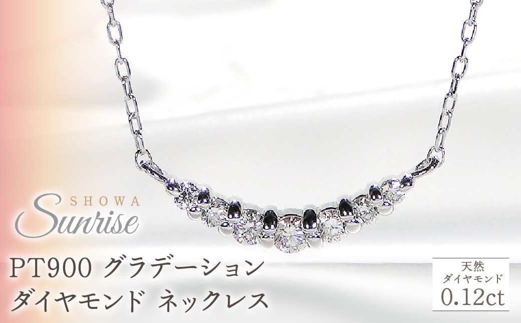 【0.12ct】PT900 グラデーション ダイヤモンド ネックレス CSN00201-PT SWAV020