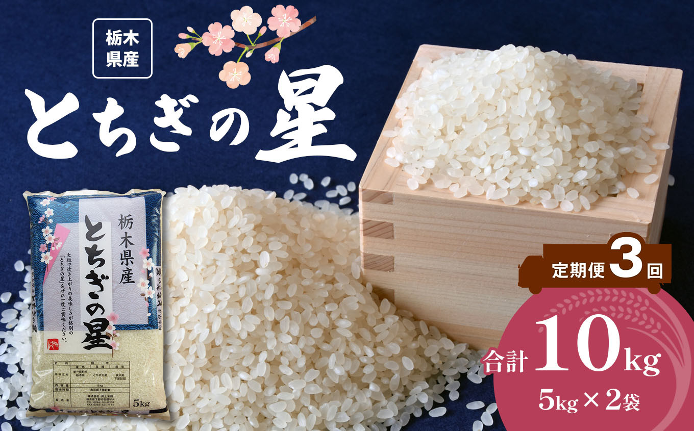 
            【定期便3回】栃木県産 とちぎの星 10kg | お米 米 こめ おにぎり ごはん ご飯 令和6年産 栃木県 真岡市 ブランド米 栃木県共通返礼品
          