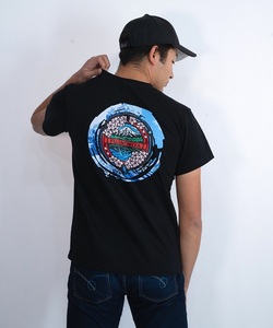 0014-74-05 富士宮市 マンホールTシャツ 波 (黒) : XLサイズ